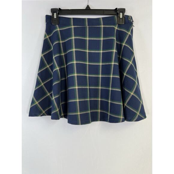 American Apparel Plaid Mini Skirt Academia Punk Y2K Tennis Goth Green Blue Sz M - Picture 5 of 9